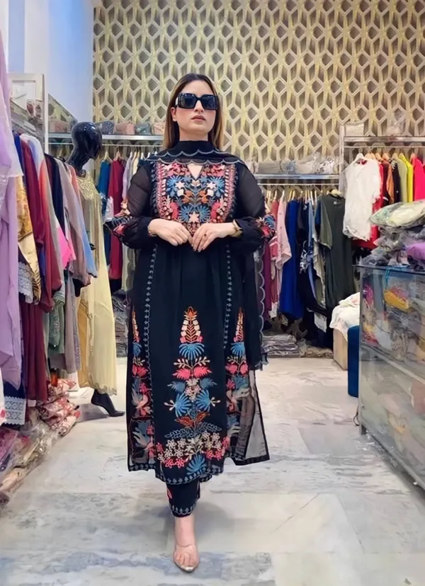Black_Georgette_Embroidered_Straight_Kurta_,_Palazzo_&_Dupatta_Set_Set_For_Women