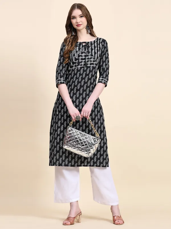 Black_Pure_Cotton_Printed_Straight_Kurta_,_Trouser_&_Dupatta_Set_Set_For_Women