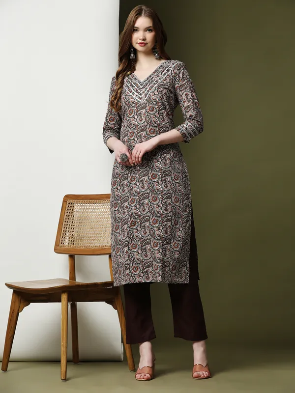 Brown_Pure_Cotton_Printed_Straight_Kurta_,_Trouser_&_Dupatta_Set_Set_For_Women