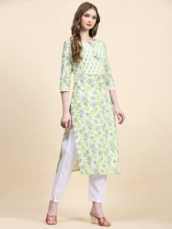 Green_Pure_Cotton_Printed_Straight_Kurta_,_Trouser_&_Dupatta_Set_For_Women
