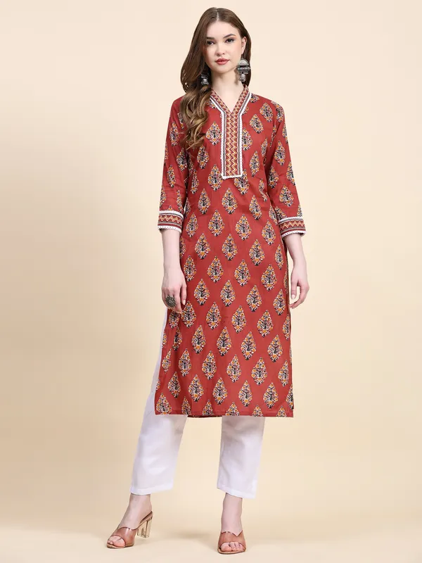 Red_Pure_Cotton_Printed_Straight_Kurta_,_Trouser_&_Dupatta_Set_Set_For_Women