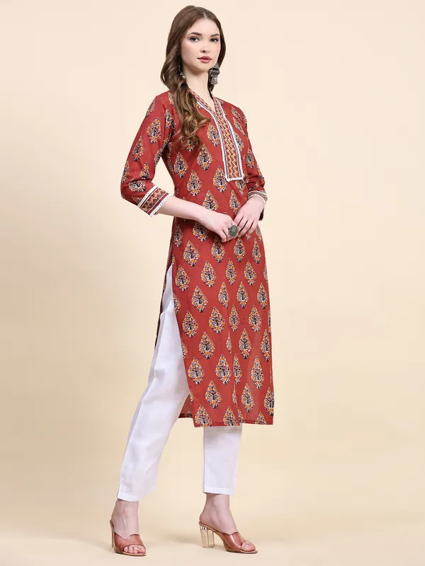 Red_Pure_Cotton_Printed_Straight_Kurta_,_Trouser_&_Dupatta_Set_Set_For_Women