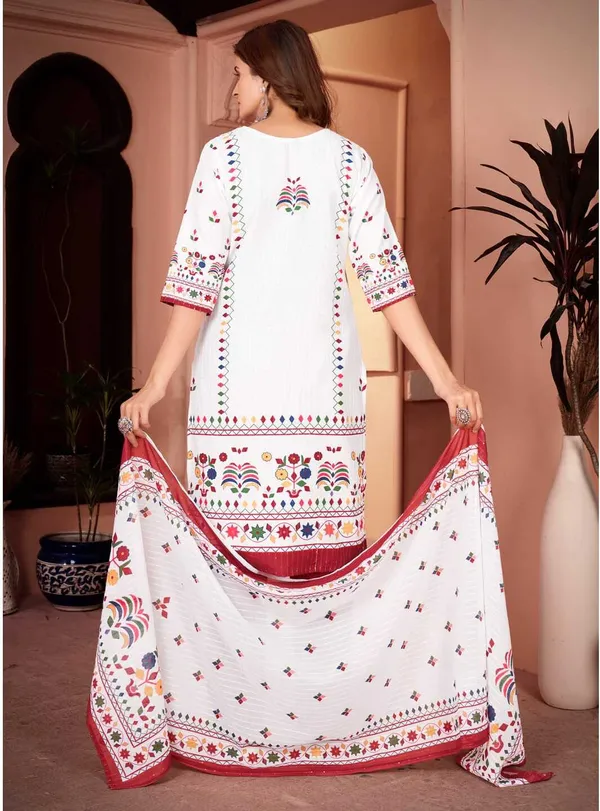 Maroon_Polyester_Self_Design_Straight_Kurta_,_Palazzo_&_Dupatta_Set_Set_For_Women