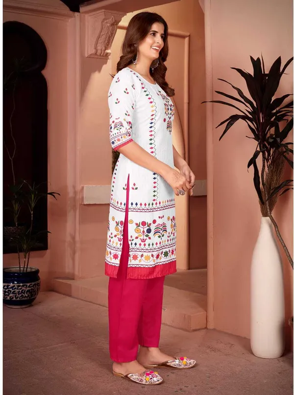 White_Polyester_Printed_Straight_Kurta_,_Palazzo_&_Dupatta_Set_Set_For_Women