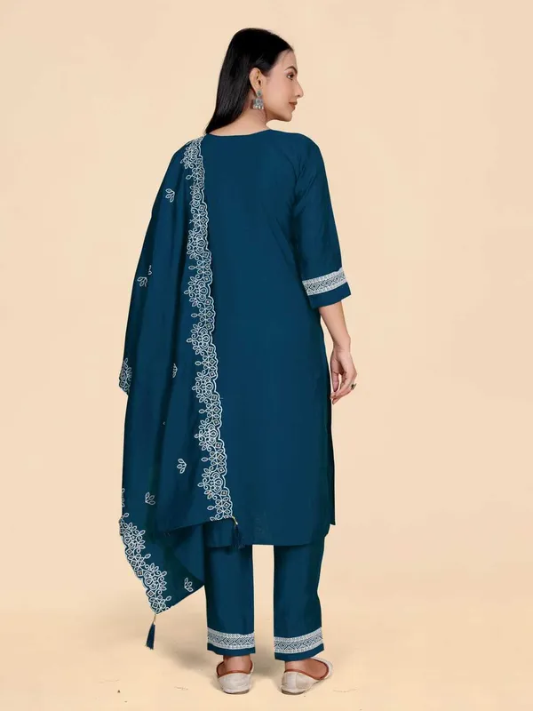 Blue_Silk_Blend_Embroidered_Straight_Kurta_,_Palazzo_&_Dupatta_Set_Set_For_Women