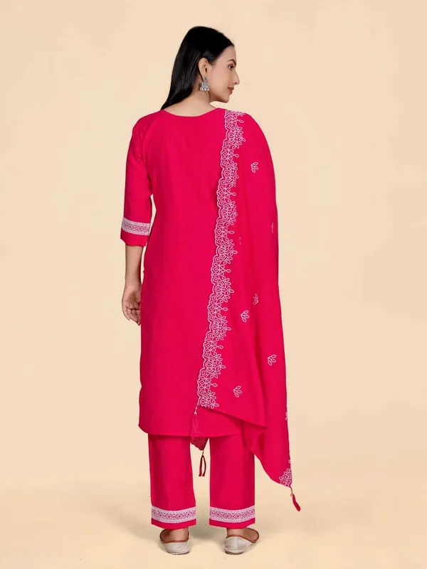 Red_Silk_Blend_Embroidered_Straight_Kurta_,_Palazzo_&_Dupatta_Set_Set_For_Women