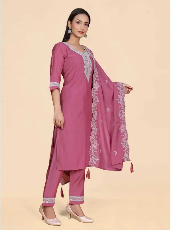 Pink_Silk_Blend_Embroidered_Straight_Kurta_,_Palazzo_&_Dupatta_Set_Set_For_Women