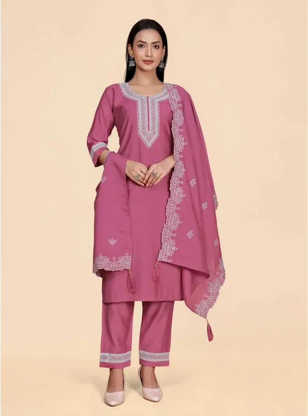Pink_Silk_Blend_Embroidered_Straight_Kurta_,_Palazzo_&_Dupatta_Set_Set_For_Women