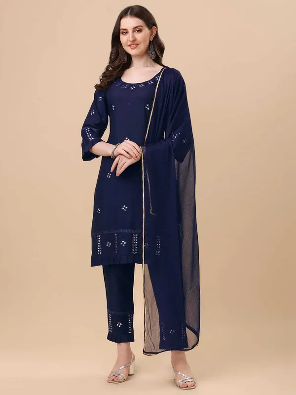 Dark_Blue_Viscose_Rayon_Self_Design_Straight_Kurta_,_Palazzo_&_Dupatta_Set_Set_For_Women