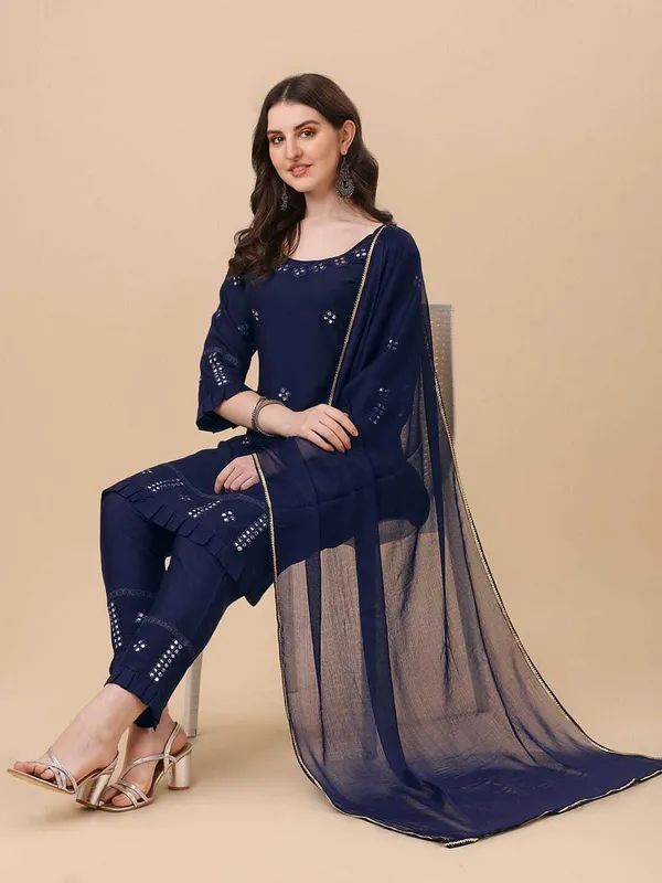 Dark_Blue_Viscose_Rayon_Self_Design_Straight_Kurta_,_Palazzo_&_Dupatta_Set_Set_For_Women