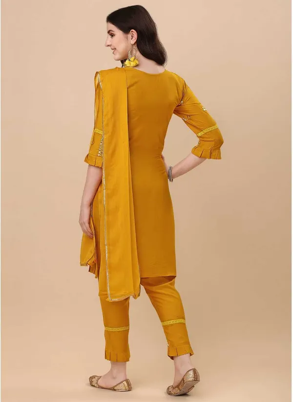 Yellow_Viscose_Rayon_Self_Design_Straight_Kurta_,_Palazzo_&_Dupatta_Set_Set_For_Women