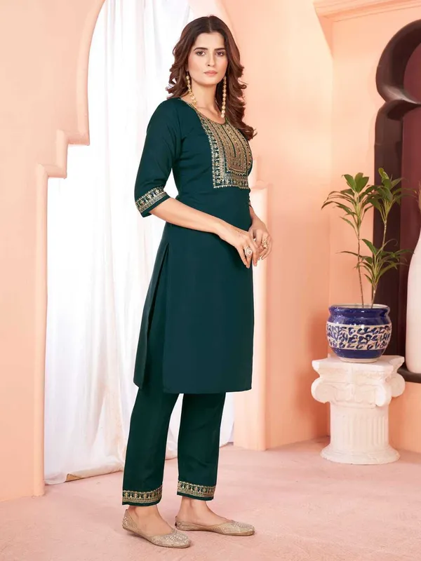 Blue_Chanderi_Cotton_Embroidered_Straight_Kurta_,_Palazzo_&_Dupatta_Set_Set_For_Women