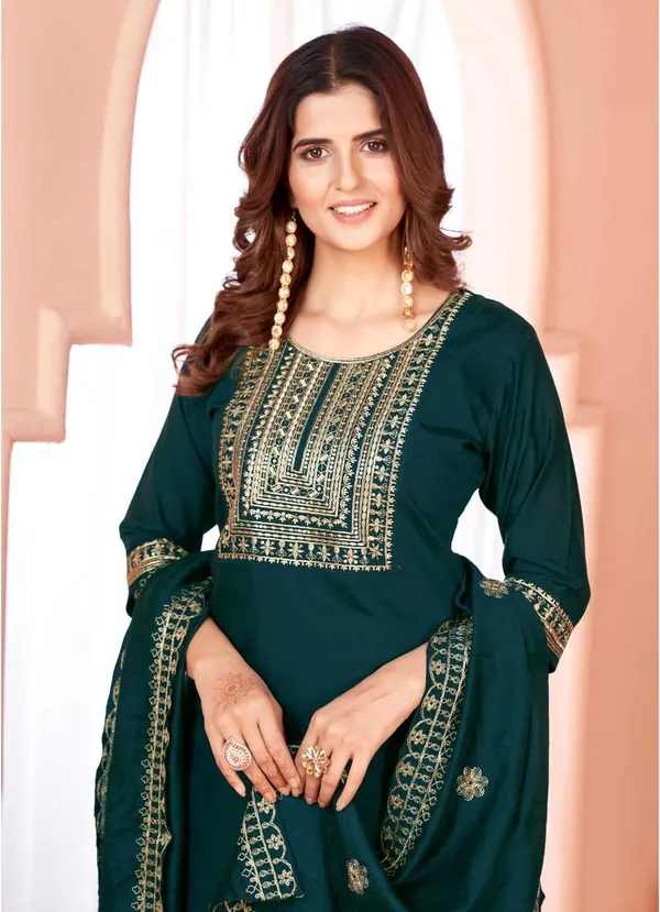 Blue_Chanderi_Cotton_Embroidered_Straight_Kurta_,_Palazzo_&_Dupatta_Set_Set_For_Women