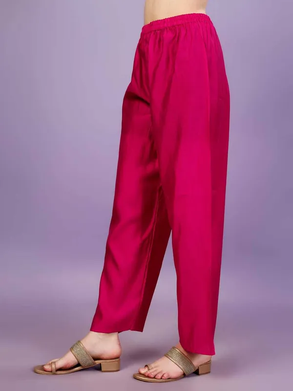 Pink_Chanderi_Cotton_Self_Design_Straight_Kurta_,_Palazzo_&_Dupatta_Set_Set_For_Women