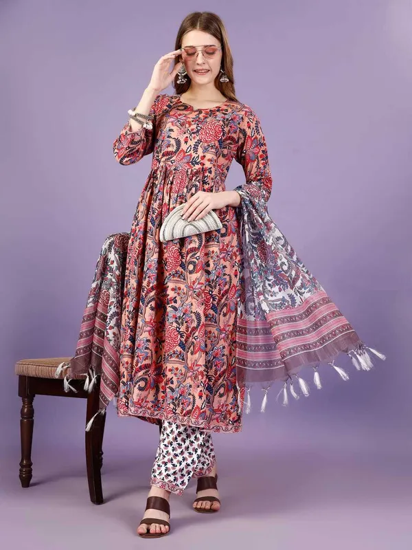 Multicolor_Viscose_Rayon_Floral_Print_Straight_Kurta_,_Palazzo_&_Dupatta_Set_Set_For_Women