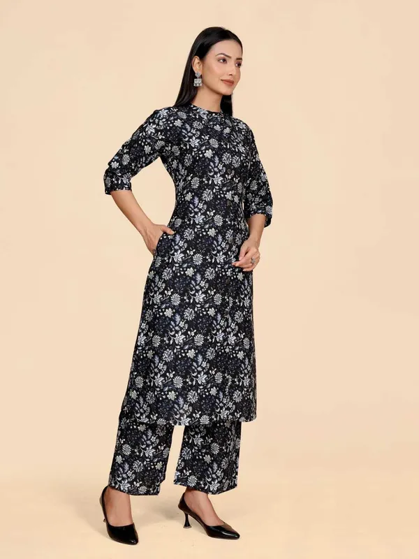 Black_Viscose_Rayon_Printed_Straight_Kurta_,_Palazzo_&_Dupatta_Set_Set_For_Women