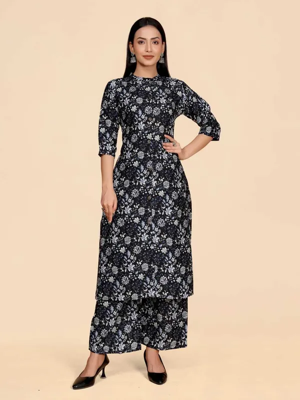 Black_Viscose_Rayon_Printed_Straight_Kurta_,_Palazzo_&_Dupatta_Set_Set_For_Women