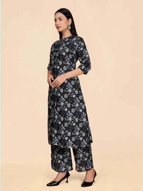 Black_Viscose_Rayon_Printed_Straight_Kurta_,_Palazzo_&_Dupatta_Set_Set_For_Women