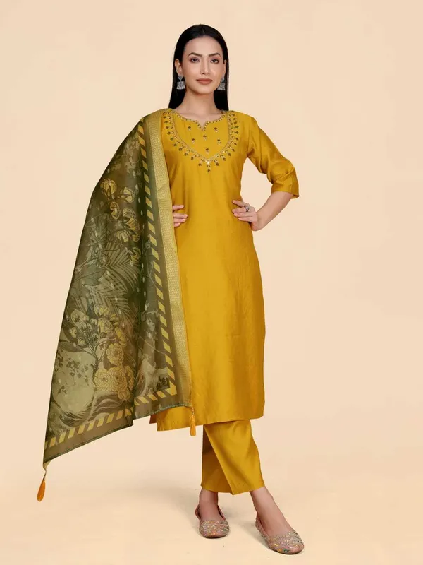 Gold_Viscose_Rayon_Embroidered_Straight_Kurta_,_Palazzo_&_Dupatta_Set_Set_For_Women