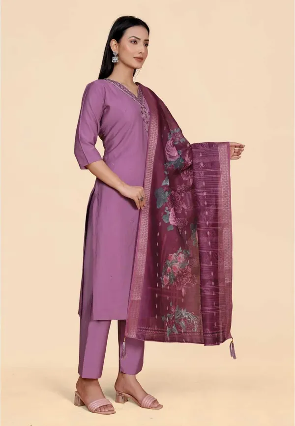 Purple_Viscose_Rayon_Solid_Straight_Kurta_,_Palazzo_&_Dupatta_Set_Set_For_Women