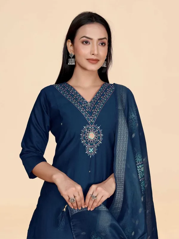 Dark_Blue_Viscose_Rayon_Embroidered_Straight_Kurta_,_Palazzo_&_Dupatta_Set_Set_For_Women