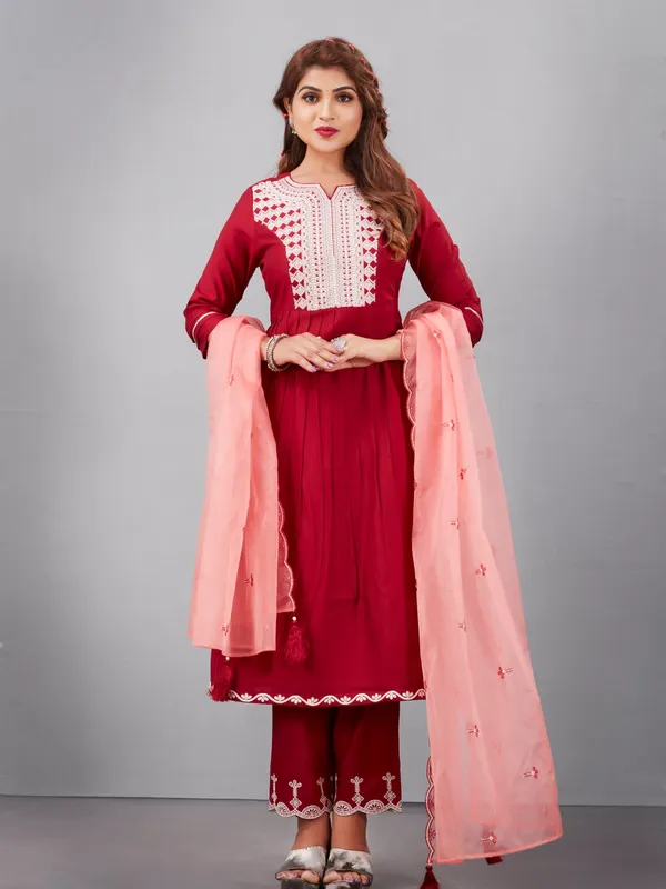 Suha_Womens_Fashion_Ethnic_Maroon_Color_Kurta_Sets