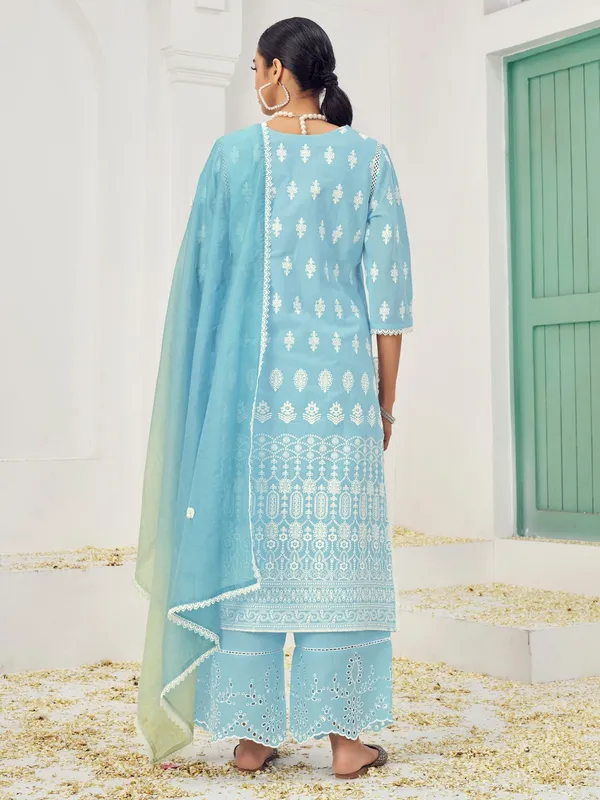 Suha_Womens_Fashion_Ethnic_Blue_Color_Kurta_Sets