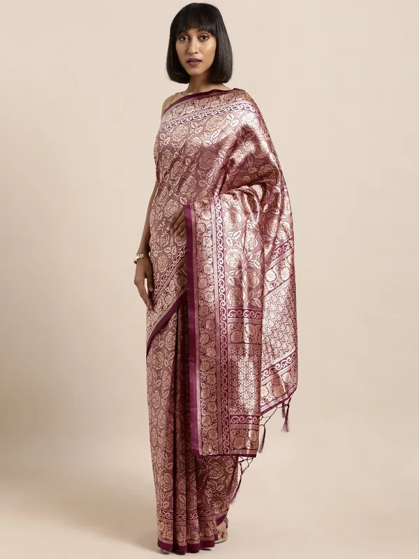 Maroon_Art_Silk_Woven_Banarasi_Saree_With_Unstitched_Blouse_For_Women
