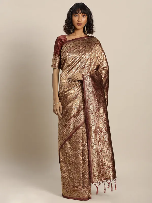 Maroon_Art_Silk_Woven_Banarasi_Saree_With_Unstitched_Blouse_For_Women