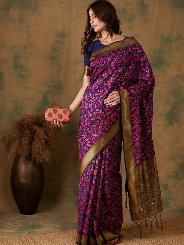 Multicolor_Art_Silk_Woven_Banarasi_Saree_With_Unstitched_Blouse_For_Women