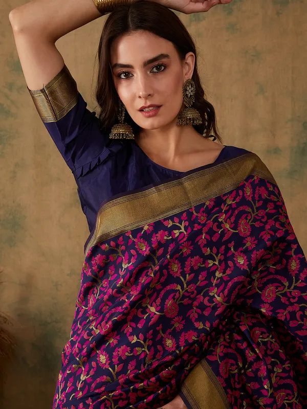 Multicolor_Art_Silk_Woven_Banarasi_Saree_With_Unstitched_Blouse_For_Women