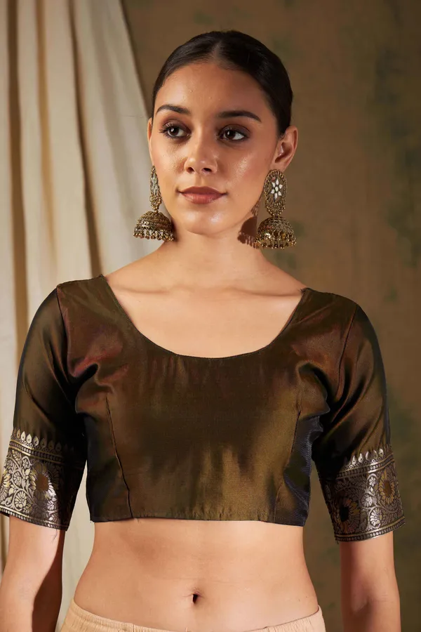 Brown_Art_Silk_Woven_Banarasi_Saree_With_Unstitched_Blouse_For_Women
