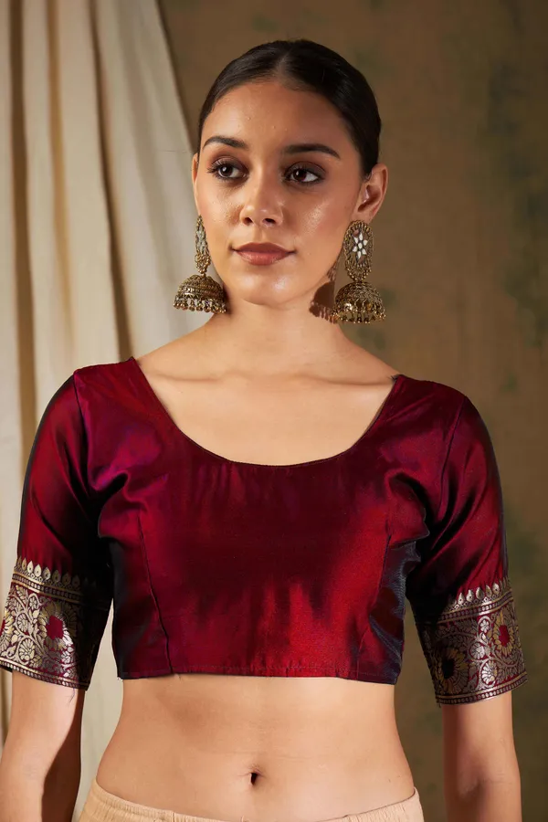 Maroon_Art_Silk_Woven_Banarasi_Saree_With_Unstitched_Blouse_For_Women