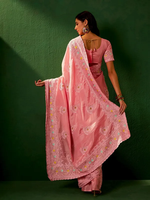 Pink_Cotton_Blend_Embroidered_Banarasi_Saree_With_Unstitched_Blouse_For_Women