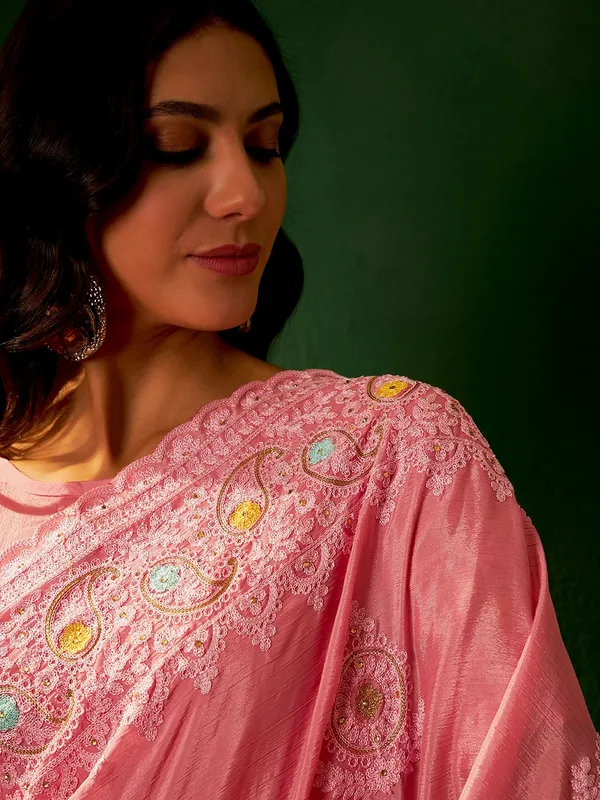 Pink_Cotton_Blend_Embroidered_Banarasi_Saree_With_Unstitched_Blouse_For_Women