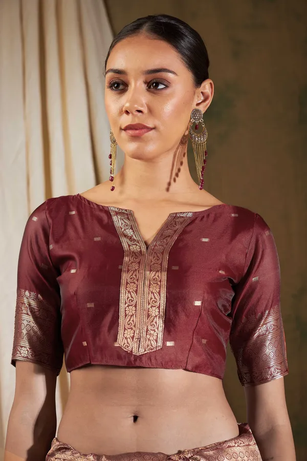 Maroon_Art_Silk_Woven_Banarasi_Saree_With_Unstitched_Blouse_For_Women