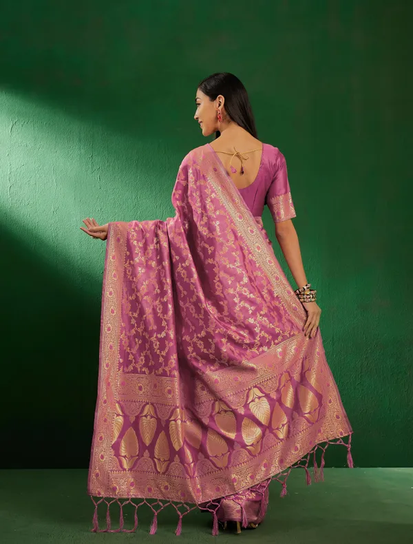 Pink_Art_Silk_Woven_Banarasi_Saree_With_Unstitched_Blouse_For_Women