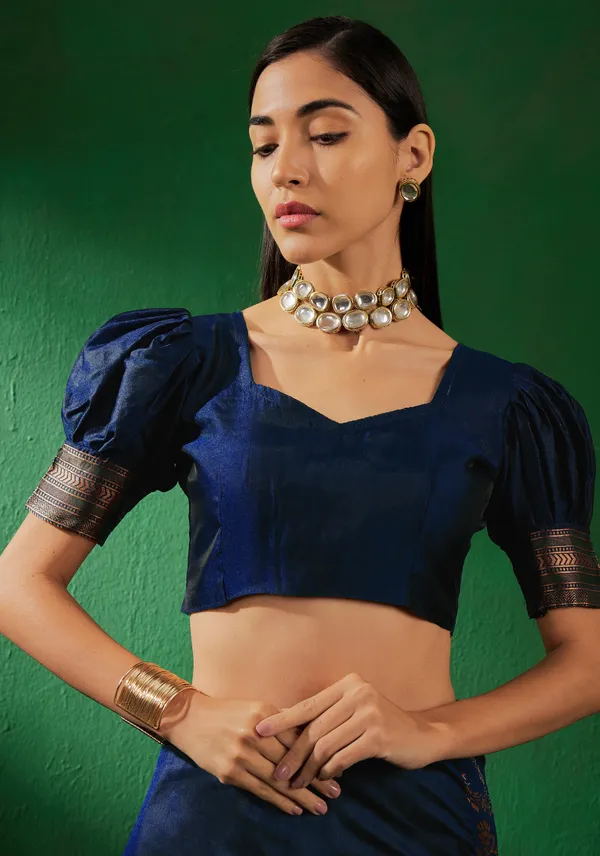 Dark_Blue_Art_Silk_Woven_Banarasi_Saree_With_Unstitched_Blouse_For_Women