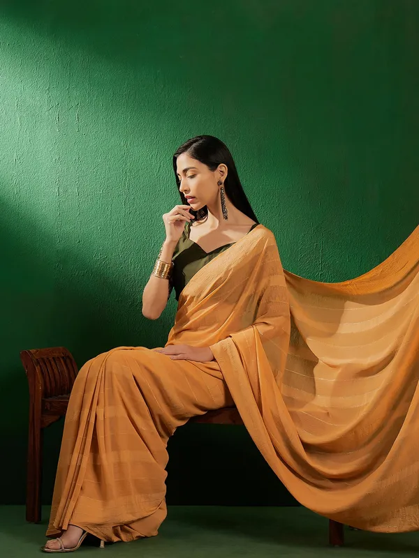 Mustard_Art_Silk_Embroidered_Banarasi_Saree_With_Unstitched_Blouse_For_Women