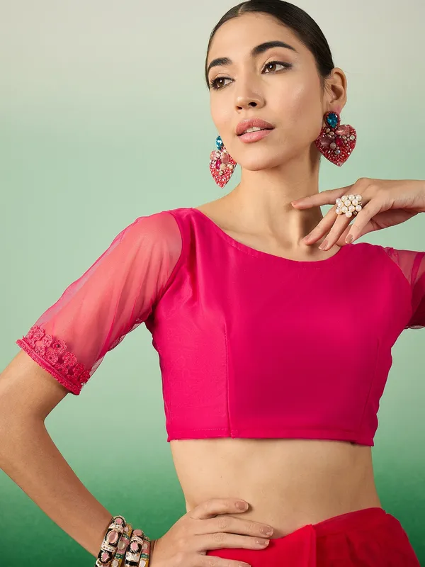 Pink_Supernet_Embroidered_Banarasi_Saree_With_Unstitched_Blouse_For_Women