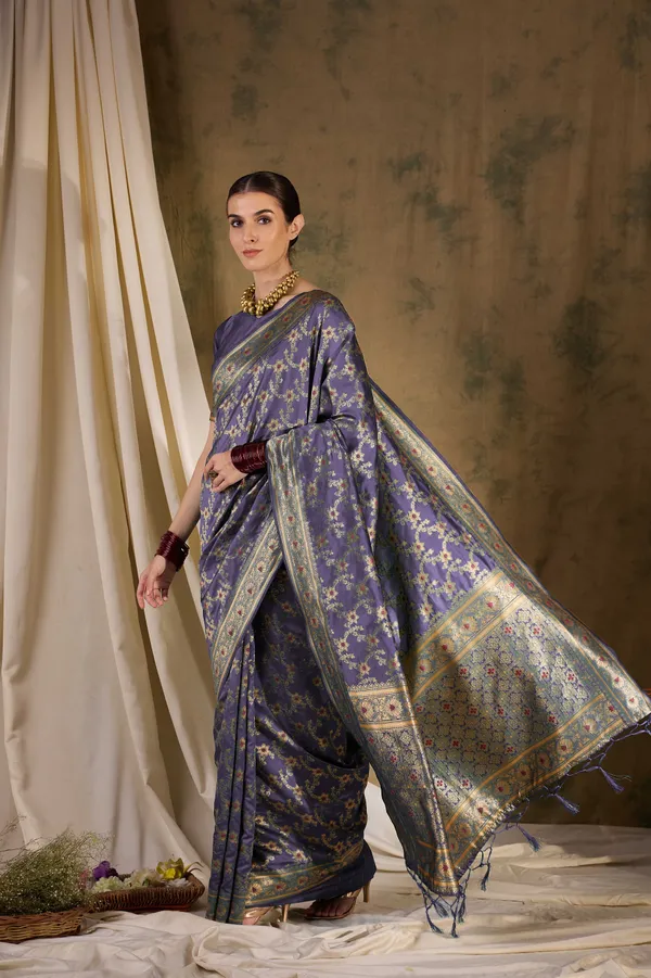Purple_&_Gold_Art_Silk_Woven_Banarasi_Saree_With_Unstitched_Blouse_For_Women
