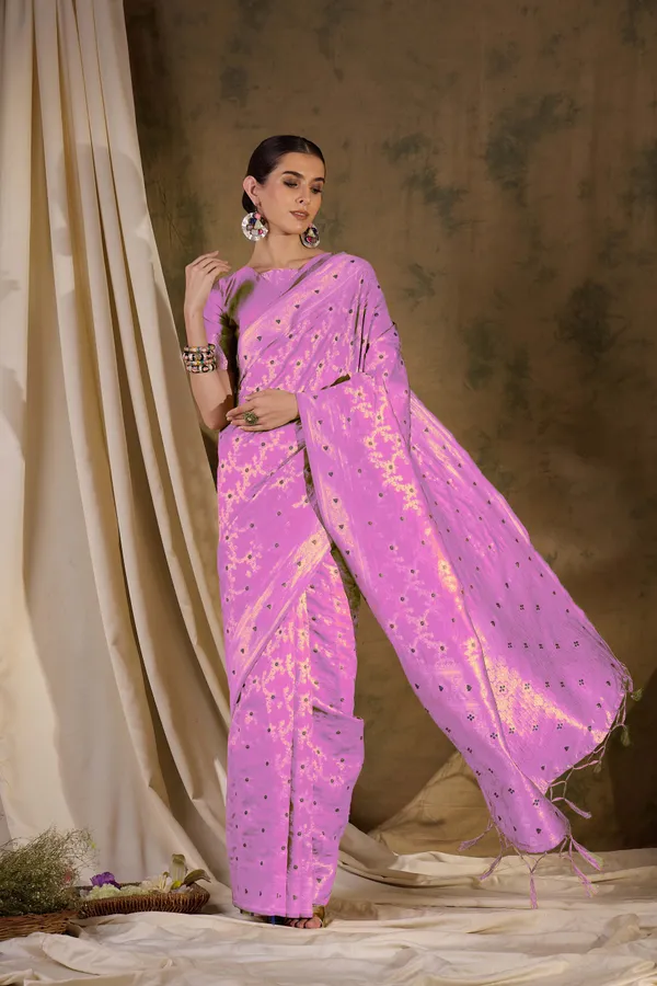 Pink_Art_Silk_Woven_Banarasi_Saree_With_Unstitched_Blouse_For_Women