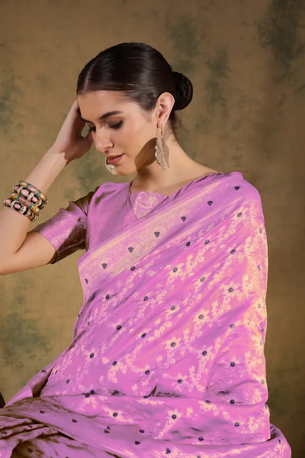 Pink_Art_Silk_Woven_Banarasi_Saree_With_Unstitched_Blouse_For_Women