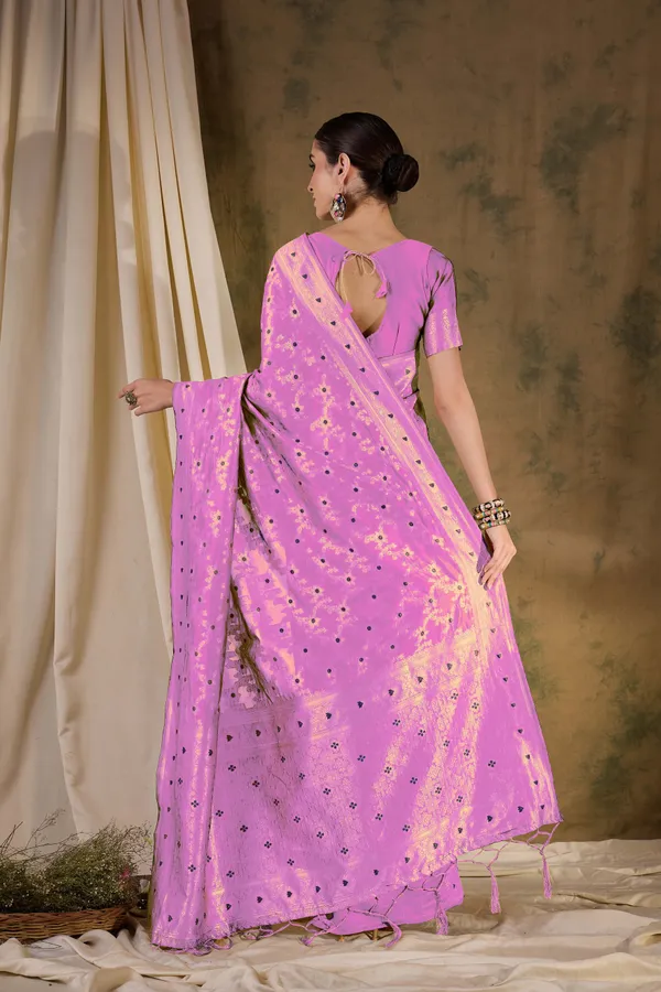 Pink_Art_Silk_Woven_Banarasi_Saree_With_Unstitched_Blouse_For_Women