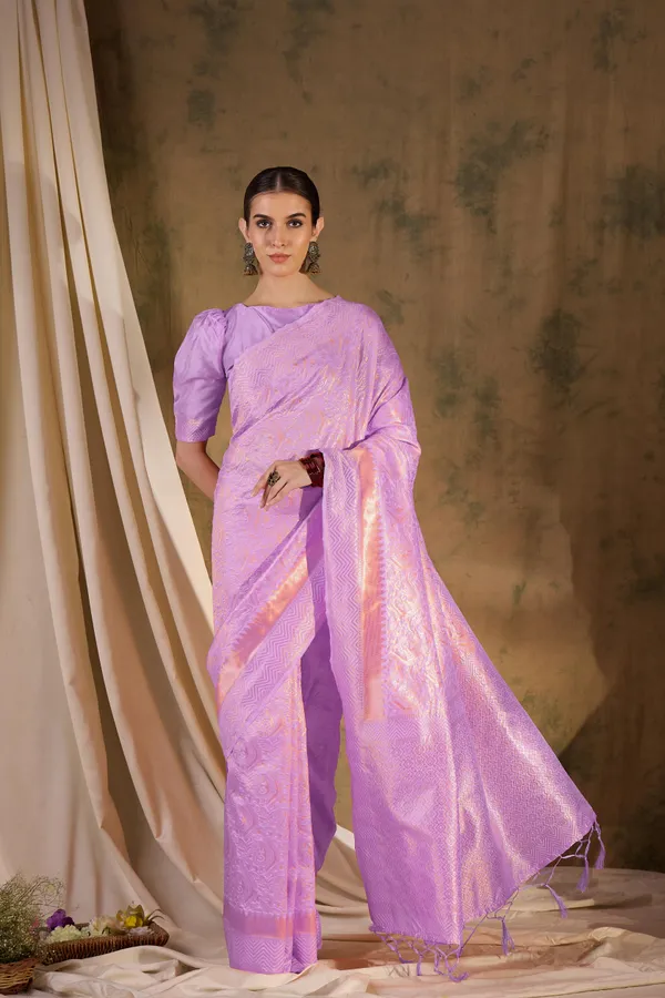 Purple_Art_Silk_Woven_Banarasi_Saree_With_Unstitched_Blouse_For_Women