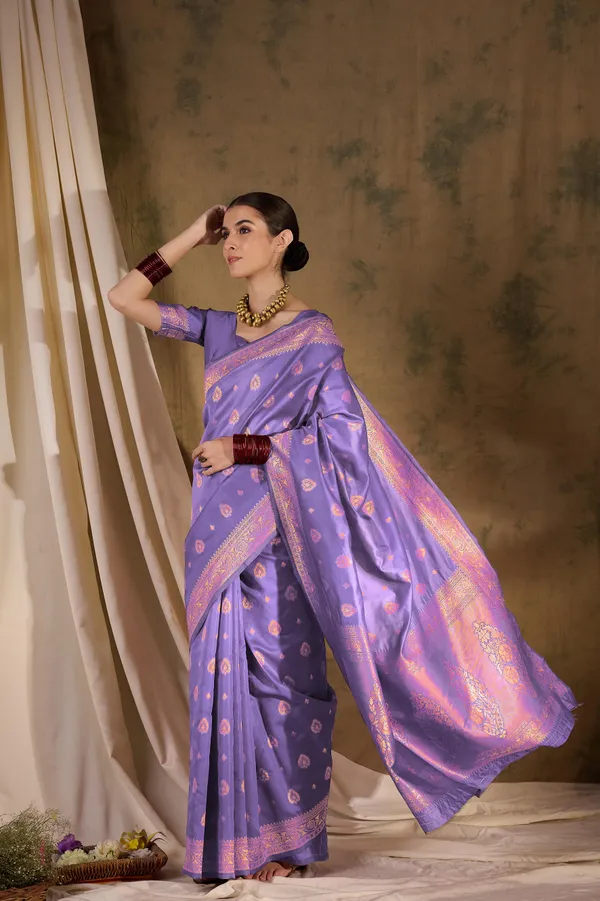 Purple_Art_Silk_Woven_Banarasi_Saree_With_Unstitched_Blouse_For_Women