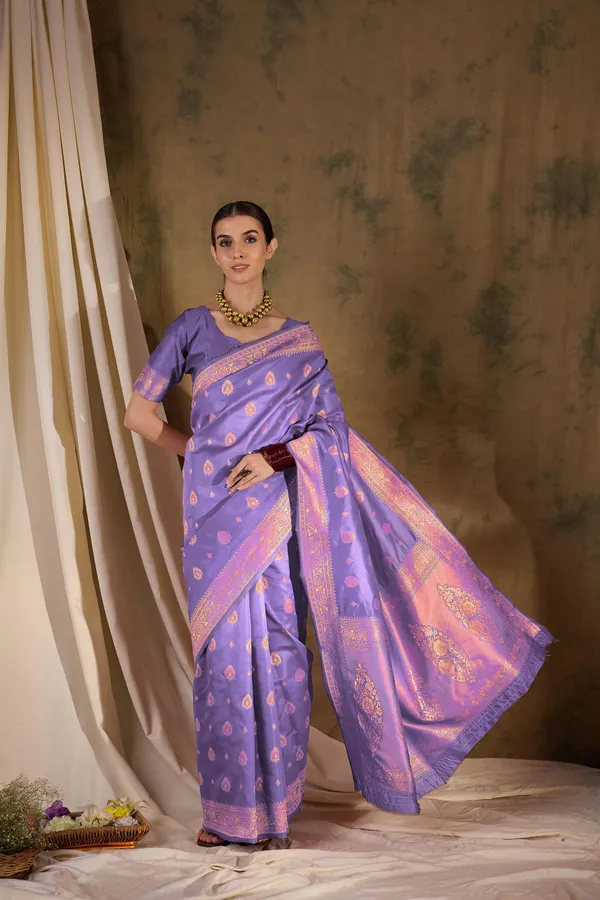 Purple_Art_Silk_Woven_Banarasi_Saree_With_Unstitched_Blouse_For_Women