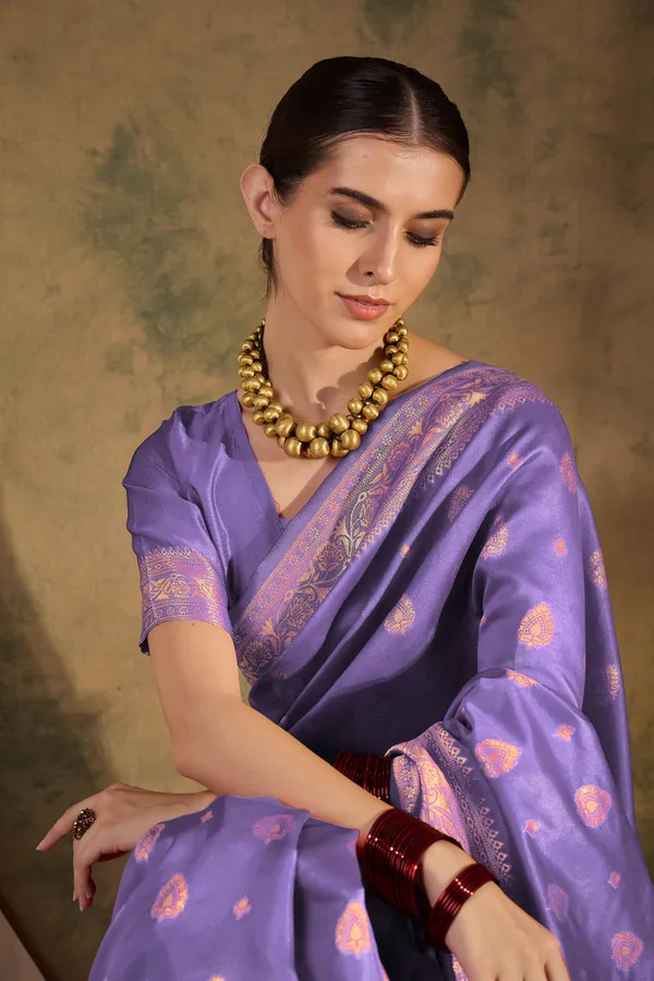 Purple_Art_Silk_Woven_Banarasi_Saree_With_Unstitched_Blouse_For_Women