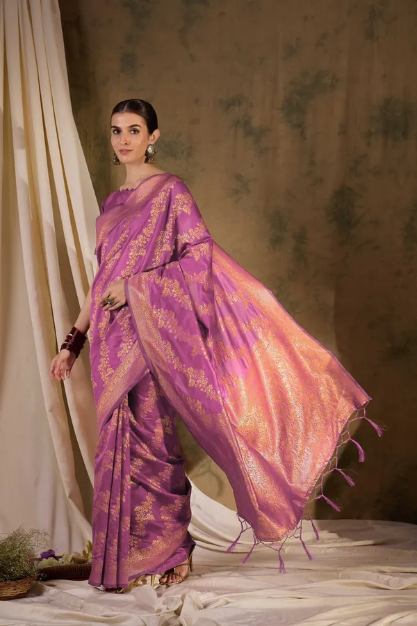 Pink_Art_Silk_Woven_Banarasi_Saree_With_Unstitched_Blouse_For_Women