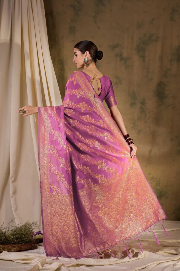 Pink_Art_Silk_Woven_Banarasi_Saree_With_Unstitched_Blouse_For_Women